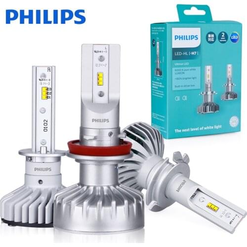 Auto Lamps Philips H11 LED H4 H7 HB3 HB4 9012 HIR2 X-treme Ultinon LED 9005 9006 Car Headlight 6500K White 200% More Bright 2X