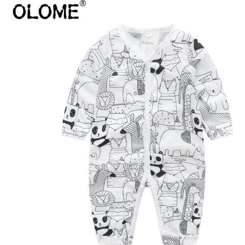 OLOME Panda Bodysuit for Newborns Infant Baby Overalls Toddler Boys Romper Suit Jump Cotton Bodysuit for Newborns Baby Clothing