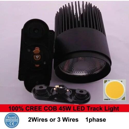 CREE LED 45W COB Indoor Lighting LED Track Light Warm White Cool White LED Track Lighting 1pcs/lot Free Shipping