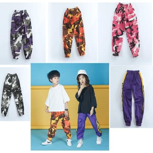 Kid Hip Hop Clothing Casual Camouflage Jogger Pants for Girls Boy Jazz Dance Costume Ballroom Dancing Pants Streetwear