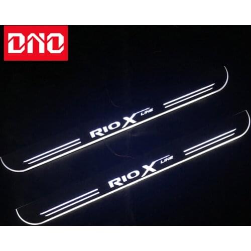 DNO Door Sill Scuff Plate Pedal Ligths For Kia Rio X line X-line 2017 2018 - 2020 Threshold Led Bar Pathway Dynamic Welcome Lamp