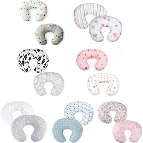 2Pcs Baby Feeding Pillowcase U Shaped Cushion Breastfeeding Nursing Pillow Cover 97BC