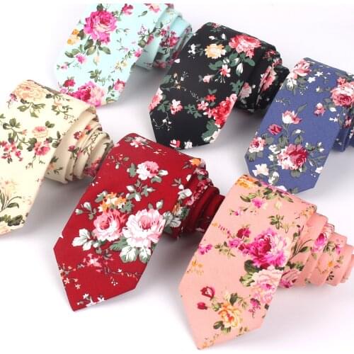 Floral Print Tie For Men Women Skinny Neck Tie For Wedding Casual Mens Neckties Classic Suits Slim Neck Ties Cravat