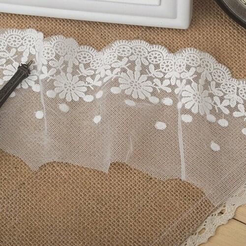 5Yards 10cm Hot Snowflake High Quality Lace Beautiful Sewing Supplies Fabric DIY Handmade Lace Trim For Wedding Dresses YY250