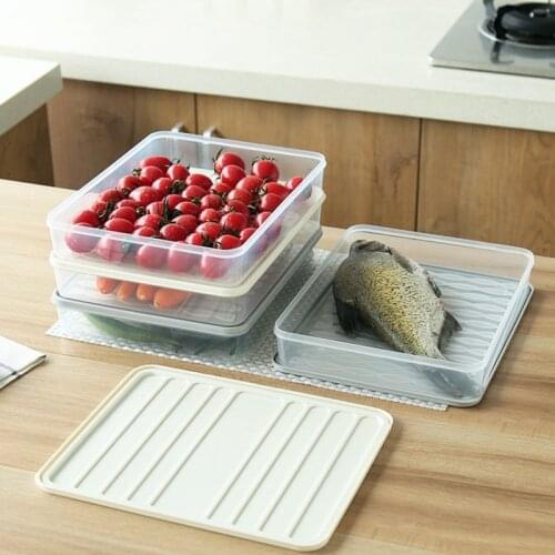 Kitchen Transparent PP Refrigerator Food Storage Box with Lid Grains Beans Storage Contain Sealed Home Organizer Food Container