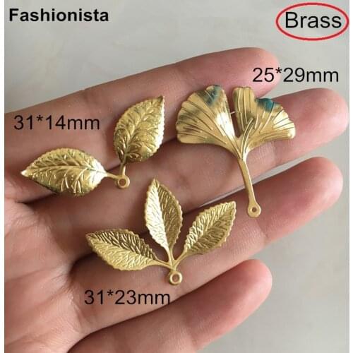 50 pcs - Brass Leaf Charms For Jewelry,Ginko Leaf,Tree Leaves,Brass Filigree Charms,DIY Jewelry Crafts Metal Supplies