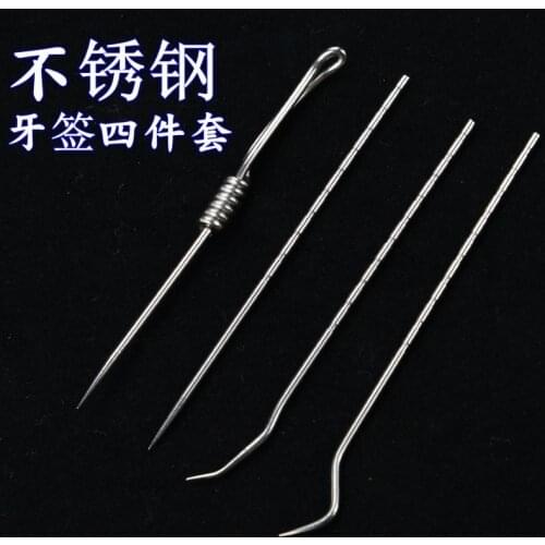 304 stainless steel metal toothpick storage tube set portable oral care artifact ultra fine