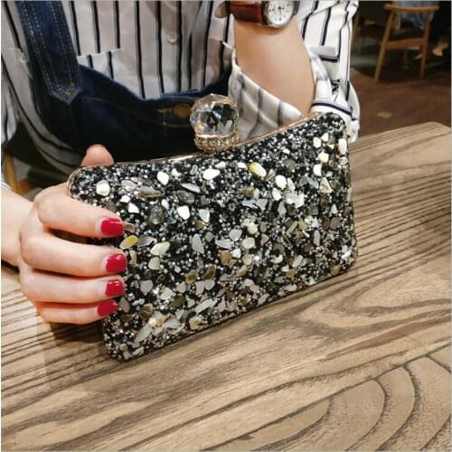 2020 new women diamond evening clutch bags bling banquet clutch wallets luxury dinner purse with chain drop shipping MN1637
