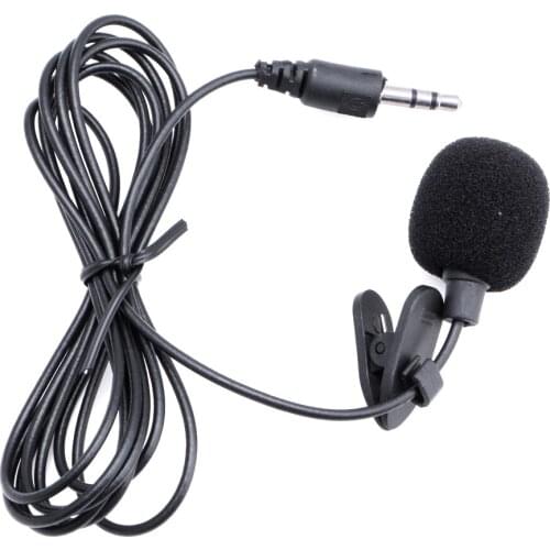 New 3.5mm Clip On Mini Microphone Lapel Tie Hands Free Lavalier Mic For Laptop PC BK