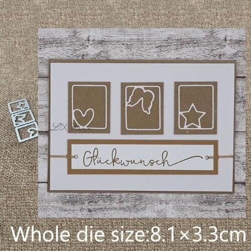 New Design Craft Metal stencil mold Cutting Dies 3pcs rectangle ornament scrapbook die cuts Album Paper Card Craft Embossing