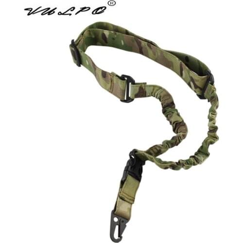 VULPO Tactical CQB Single One Point Rifle Sling Hunting Paintball Military Adjustable Bungee Rifle Gun Airsoft Sling System