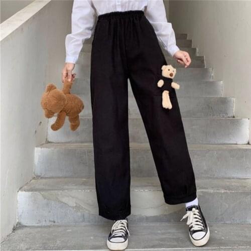 Lovely Bear pendant Pants For Women Trousers Streetwear Woman Harem Ladies Causal Pants Plus Size jogger size brandy mall Loose