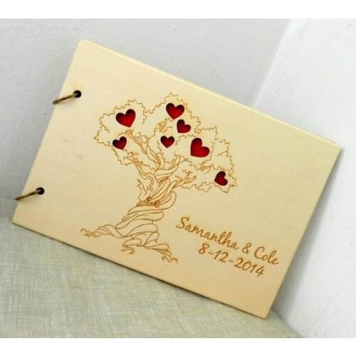 Custom Wedding Guest Book, Rustic Wedding Guest Book, Personalized Wooden Wedding Guest Book Album, Bridal Shower Engagement Ann