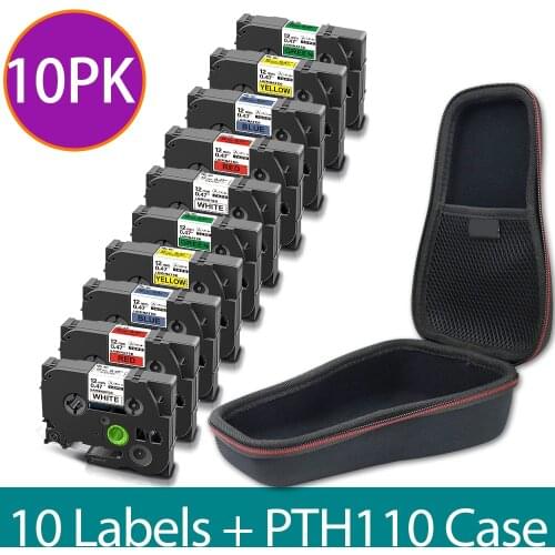 Portable Label Printer Case for Brother PT-H110 PTH110 Label Maker 10PK 231 Laminated Label Tapes Protective Carrying travel box