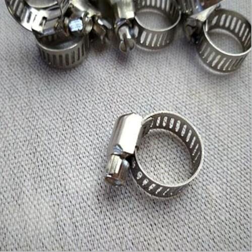 E352 10 pcs 1/2 "-3/4" Adjustable Stainless Steel Hard Clamps Fuel Line Worm Clip