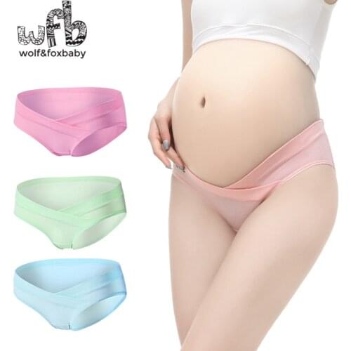 Retail cotton low-waisted plus size womens triangle underwear pregnant women underwear pregnant women clothing