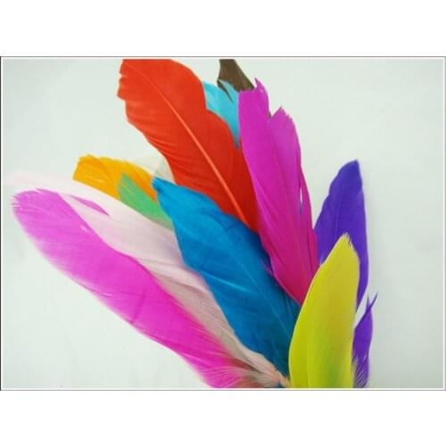 DIY Feather Dyed Single 12-18Cm Goose Feather Millinery Fascinators DIY Hair Accessories 14 Color for Chosen 200Pcs/Lot MSD006