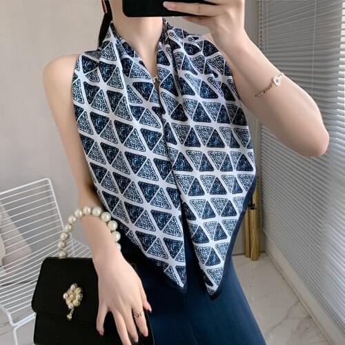 2021 new spring women scarf quality shawl silk fashion scarf headscarf beach sunscreen bag headscarf scarf 90cm*90cm