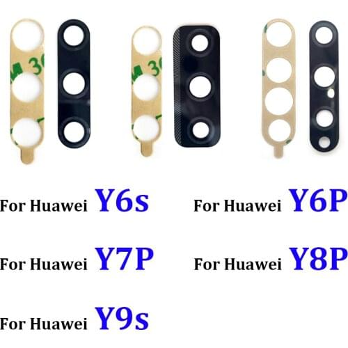 New Rear Back Camera Glass Lens For Huawei Y9S Y8S Y8P Y6P Y7P Y6s Camera Glass With Glue Adhesive