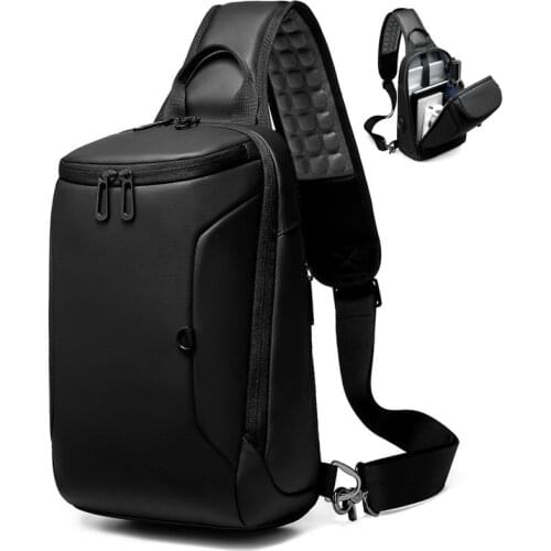 OZUKO Messenger Crossbody Mens USB Charging Shoulder Bag Male Waterproof Bags High Quality Men Short Trip 9.7 iPad Sling Bag
