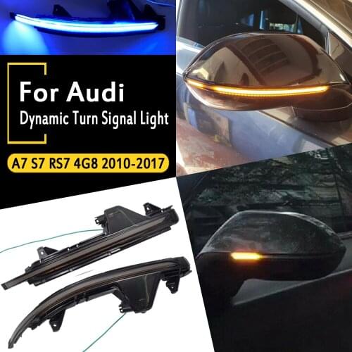 For Audi A7 S7 RS7 2011-2017 LED Dynamic Turn Signal Light Side Wing Rearview Mirror Sequential Indicator Lamp Blinker