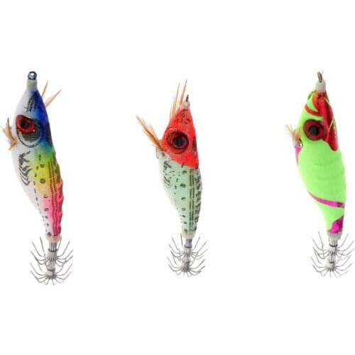 Luminous Tail Squid Jigs Fishing Lures Hook Artificial Shrimp Squid Jig Bait for Sleeve-fish/Squid/Octopus/Cuttlefish