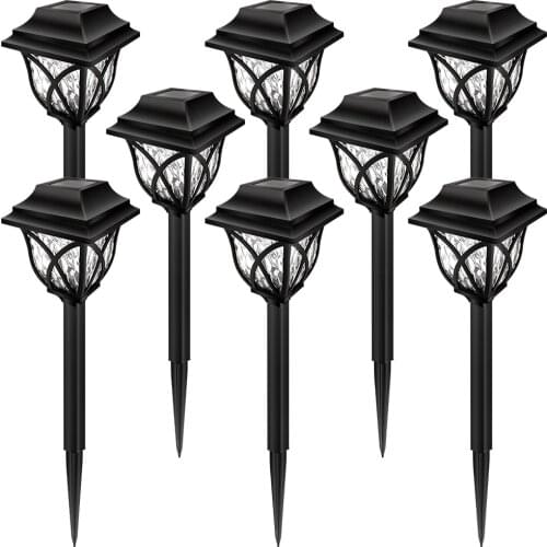 Solar Powered Lights Pathway LED Outdoor Lamp Waterproof Garden Lawn Lantern Light Landscape Decorative Lighting for Patio Yard