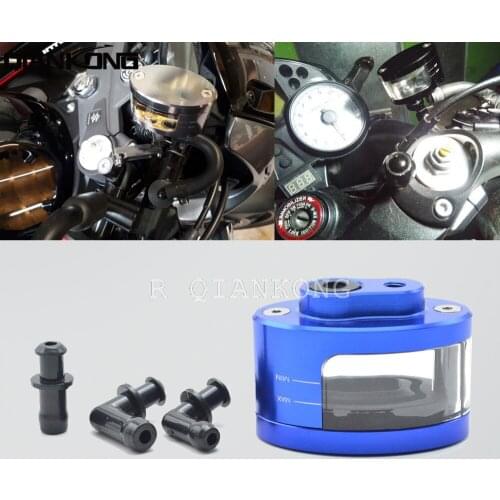 R QIANKONG Aluminum Universal Motorcycle Motorbike Fluid Reservoir Oil Cup for Kawasaki ZX6R ZX7R ZX10R ZX9R ZX14R NINJA650R