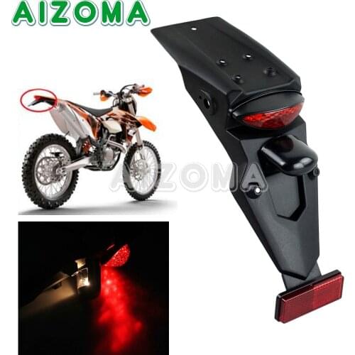 Universal Motorcycle Rear Fender With Brake Light Mudgurad Running Tail Light For Kawasaki Honda Motocross License Plate