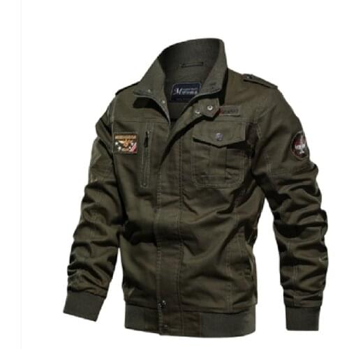 Spring stand collar tooling jacket mens large size loose casual flight jacket