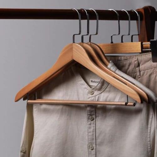 High-Grade Wooden Coats Hangers for Clothes Wood Shirt Dress Trouser Hangers Anti-Slip 360 Rotating Kedinghangers Hanger