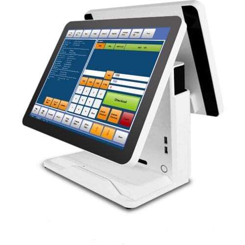 Factory selling Commercial POS system cash register 15 inch dual screen Point of Sales for supermarket