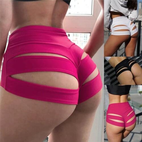 Women Sexy Close-fitting Knickers Shorts Ladies Solid Color Hollow Out Shorts Female Party Night Clubwear Womens Clothing