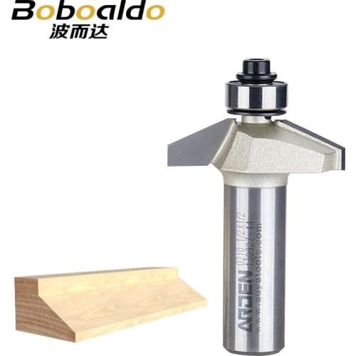 1pc 1/4 1/2 Shank 25Deg Horse Nose Bit Chamfer Cutter With Ball Bearing CNC Router Bits For Wood Double Edging Arden Router Bit