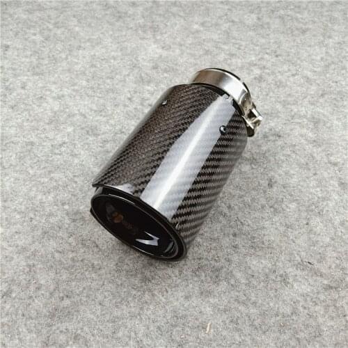 1 Piece M LOGO Performance M2 M3 M4 M5 M6 Glos Carbon + Black Glossy Stainless Steel pipe nozzle For Car Exhaust Tips Tail Pipes