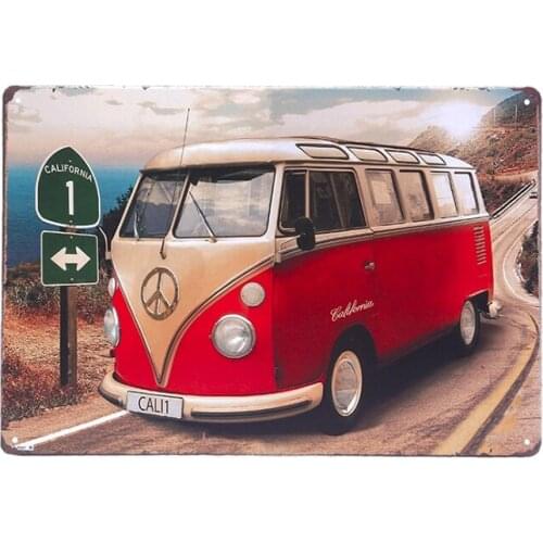 1 piece Van California Peace German Car sign Tin Plate Sign wall Room man cave Decoration Art Dropshipping Poster metal