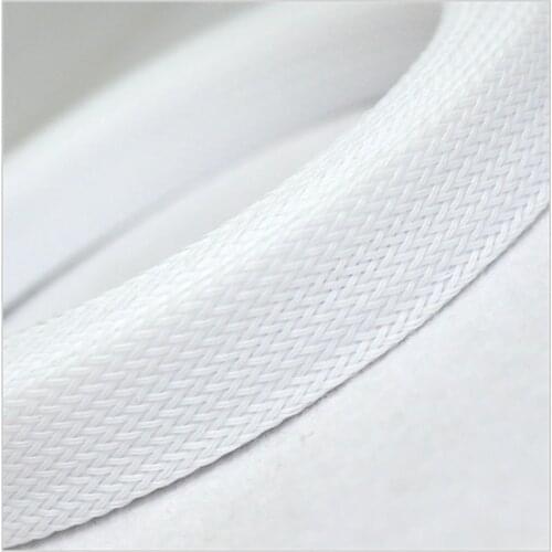 1 Meters High quality White 16mm Braid PET Expandable Sleeving High Density Sheathing Plaited Cable Sleeves DIY