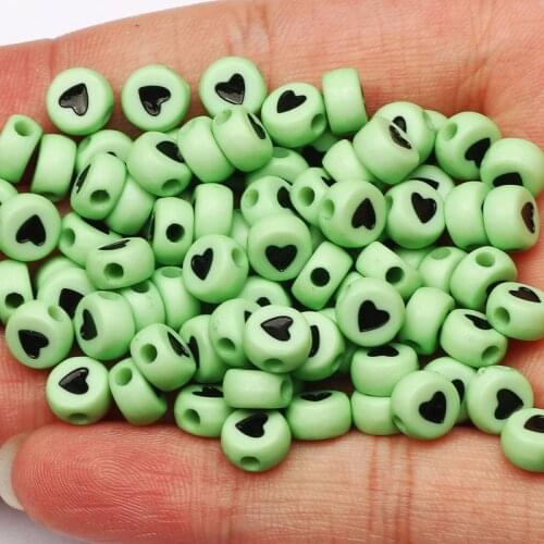 100-500pcs Round Green 4x7mm Acrylic Spacer Beads For Jewelry Making DIY Charm Necklace Bracelet Beaded Accessories