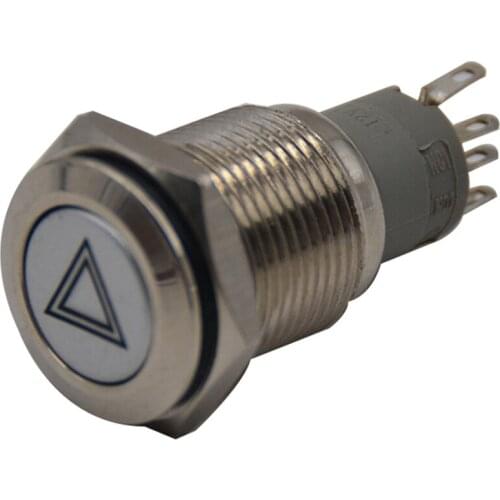 16mm Universal Red LED Car Emergency Hazard Warning Light Push Button On/Off Switch Car Switch Relay