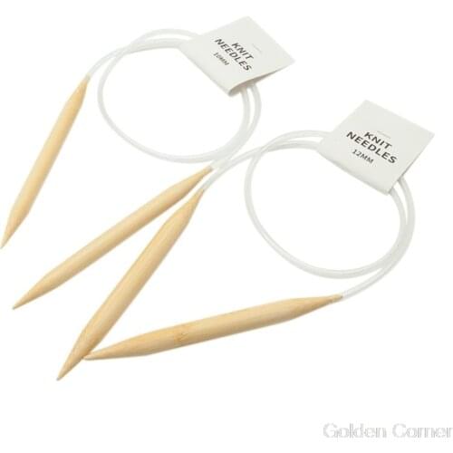 2pcs 10mm 12mm Natural Bamboo Wooden Circular Sewing Crochet Knitting Needles Tube Sweater Tools Au10 20 Dropship