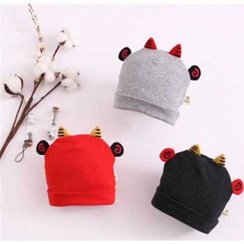 3 Colors Baby Hat for Boy Warm Baby Winter Hat with ears and feeler for Kids Beanie Knit Children Hats for Baby Cap Newborn Hat