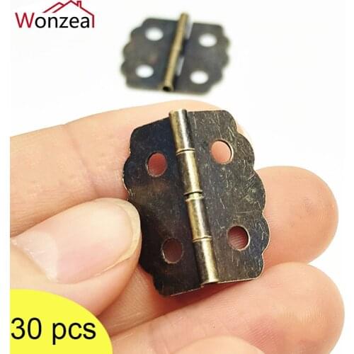 30pcs Fashion Design Bronze Mini Lace Door Cabinet Drawer Jewellery Box Iron Hinge Decorate Furniture Hardware 23mm