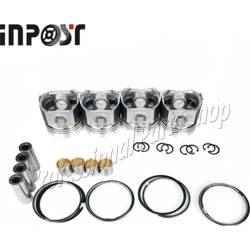 4Set Pistons and Piston ring 16423-21112 For Kubota V2203 V2203T V2203E V2203B BOBCAT 7753