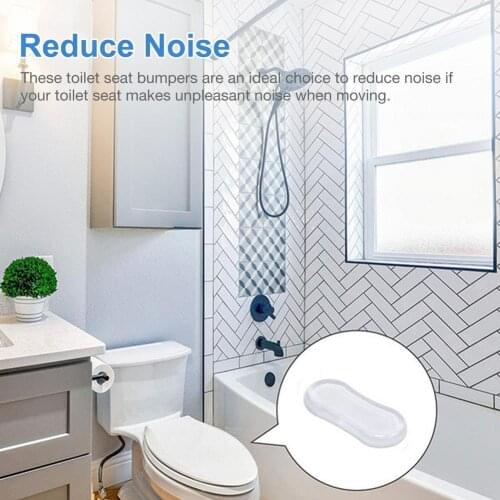 4pcs Toilet Seat Bumpers with Strong Adhesive for Bidet Attachment Transparent Sticker Cushion Furniture Silencer Anti-vibration