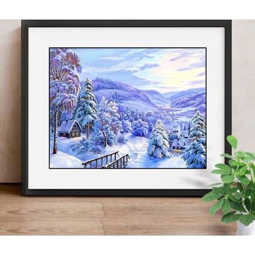 Diamond Embroidery Landscape 5D DIY Diamond Painting Winter Snow Full Square/Round Drill Resin Decoration Home