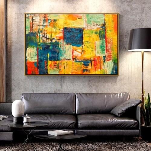 Artcozy Oil Canvas Painting multicolored-abstract For Home Decoration Wall Art