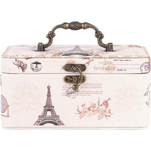 Noble ins wind princess portable jewelry box European classic exquisite double-layer multi-functional jewelry storage decoration