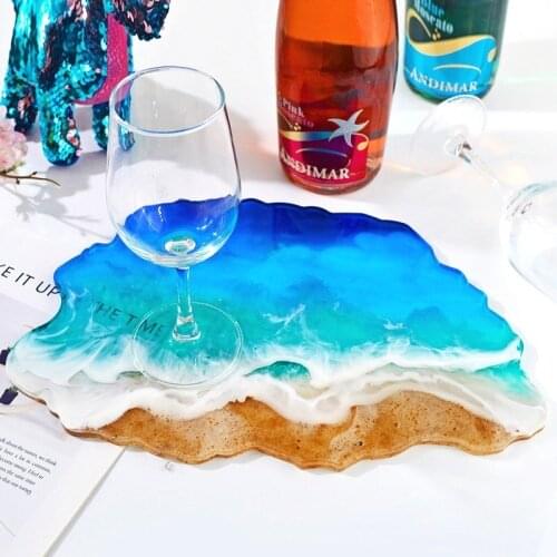 Big Coaster Mold Sand Beach for DIY Resin Epoxy UV Handmade Crystal Craft Home Decorations