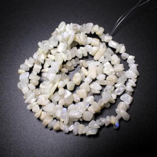 Aaa Chips Shape White Moonstone 5mm-8mm Natural Stone Beads For Jewelry Making Diy Bracelet Material Strand 34'' Free Shipping