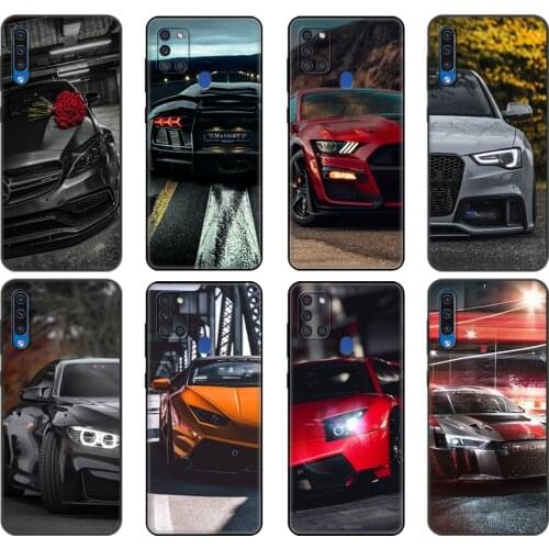 Black tpu Case For Samsung Galaxy A50 50S A30S A10 A01 A11 A21S A31 A41 A51 A71 M21 M30S S10 LITE Cover Male Male Sports Cars